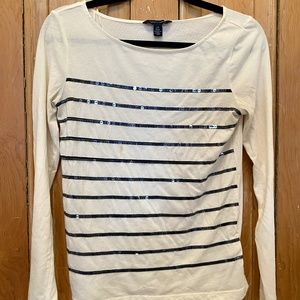 Tommy Hilfiger Long Sleeve Tee w/ Sequin Stripes